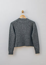 Cash-Ca Chunky Long Sleeve V-Neck Cardigan in Graphite