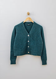 Cash-Ca Chunky Long Sleeve V-Neck Cardigan in Teal