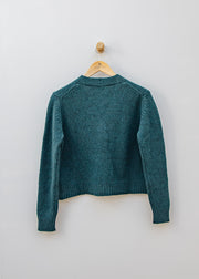 Cash-Ca Chunky Long Sleeve V-Neck Cardigan in Teal