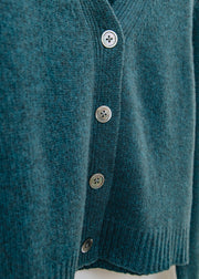 Cash-Ca Chunky Long Sleeve V-Neck Cardigan in Teal