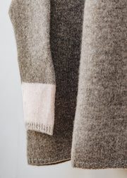 Cash-Ca Oversized Stripe Soft Crew Neck Sweater in Fossil, Blush and Oatmeal