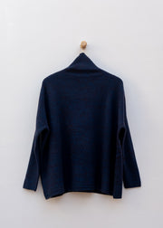 Cash-Ca Soft Boxy Polo Collar Sweater in Dark Berry