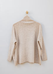 Cash-Ca Soft Boxy Polo Collar Sweater in Pink Oatmeal