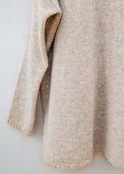 Cash-Ca Soft Boxy Polo Collar Sweater in Pink Oatmeal