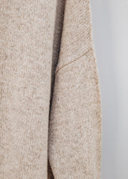 Cash-Ca Soft Boxy Polo Collar Sweater in Pink Oatmeal