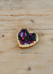 Cereria Introna Heart Shaped Forest Fruits Tart Candle, 11cm