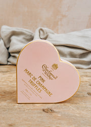Pink Marc de Champagne Chocolate Truffles in Heart, 200g