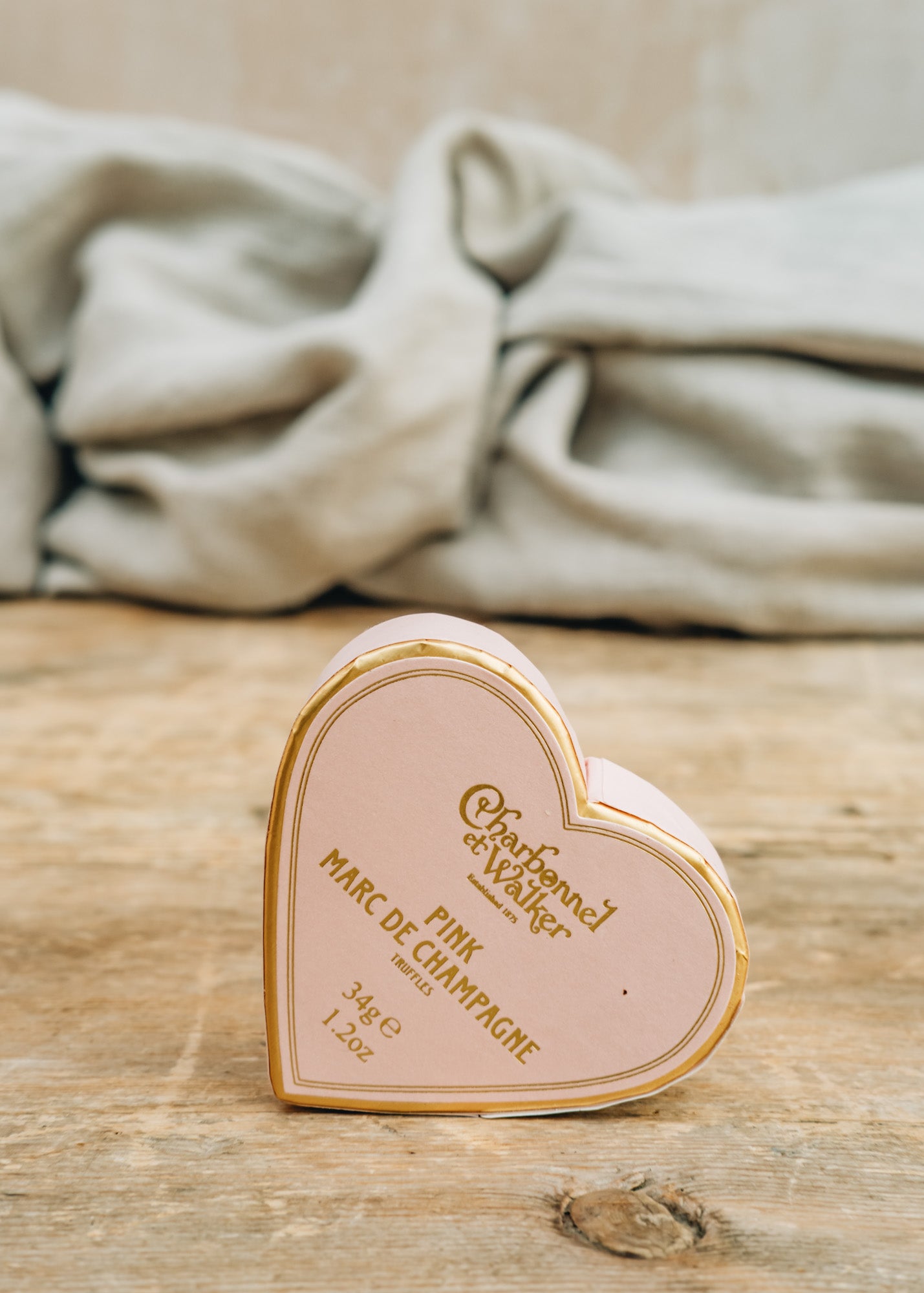 House of Dorchester Pink Marc de Champagne Chocolate Truffles in Pink Heart, 34g