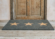 Large Charcoal Doormat with Three Stars