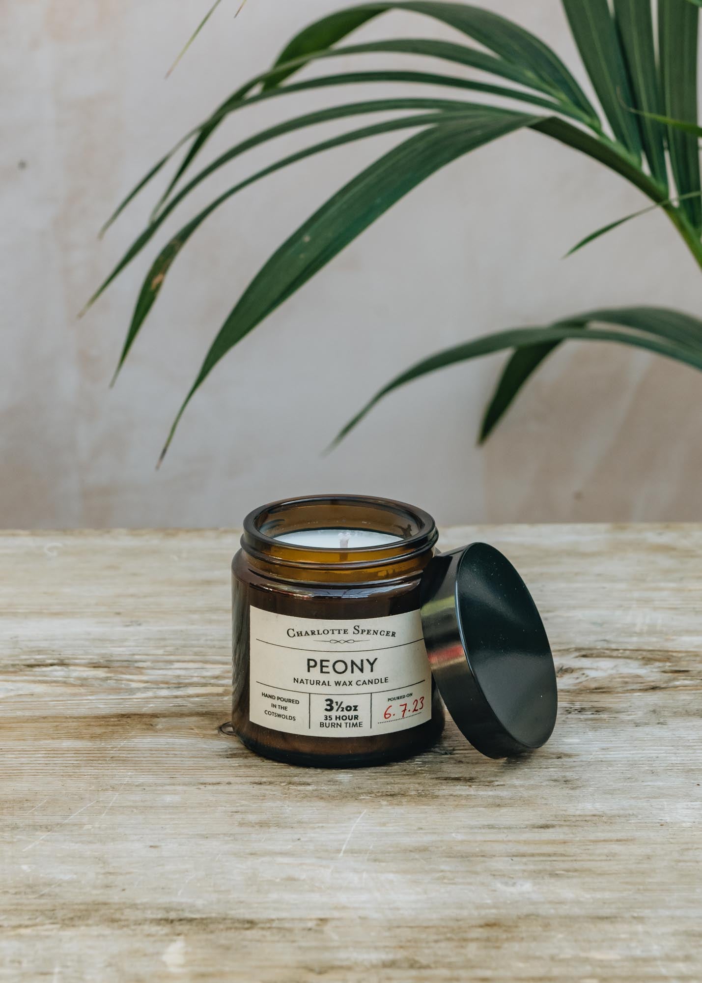 Charlotte Spencer Scented Candle in Peony, 3.5oz