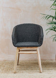 Gommaire Charly Teak Armchair in Espresso Wicker