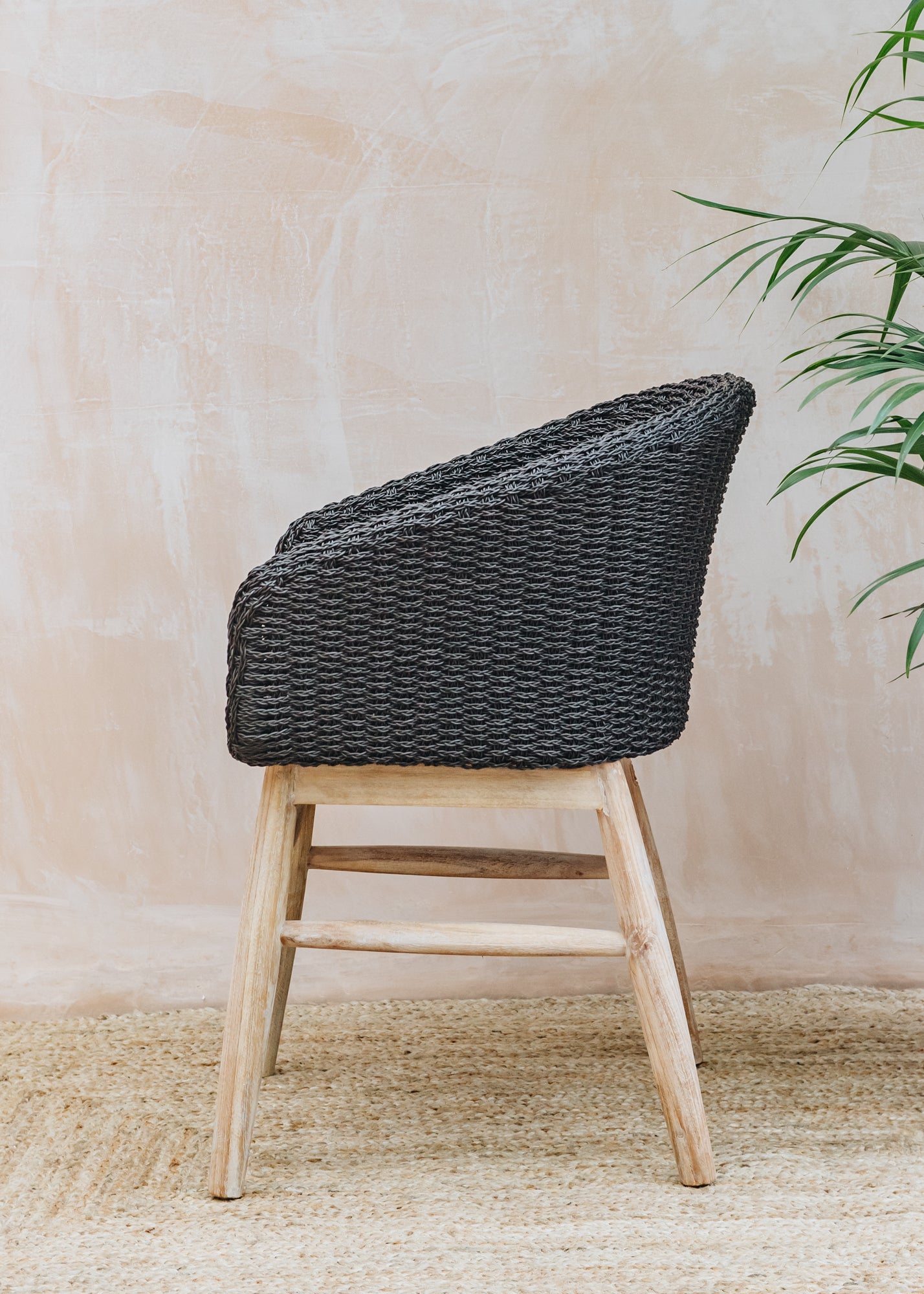 Gommaire Charly Teak Armchair in Espresso Wicker