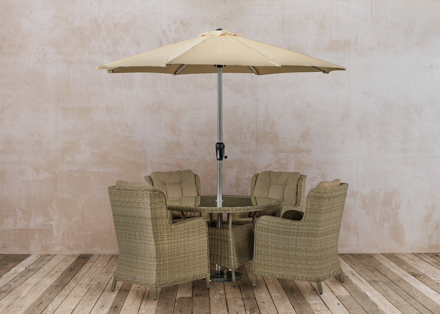 Chedworth Four Seater Round Dining Set