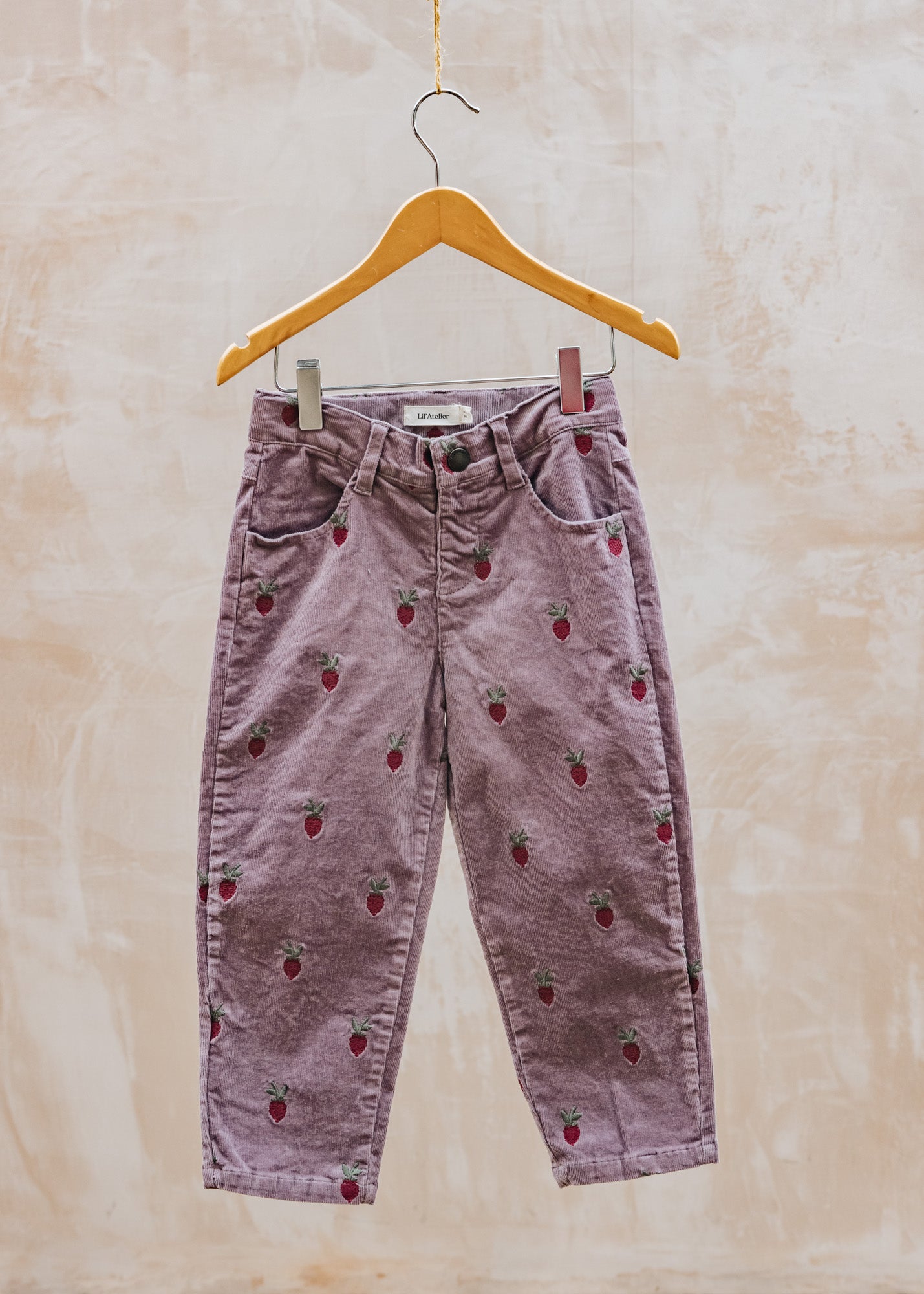 Lil' Atelier Children's Bibi Baggy Cord Trousers in Quail