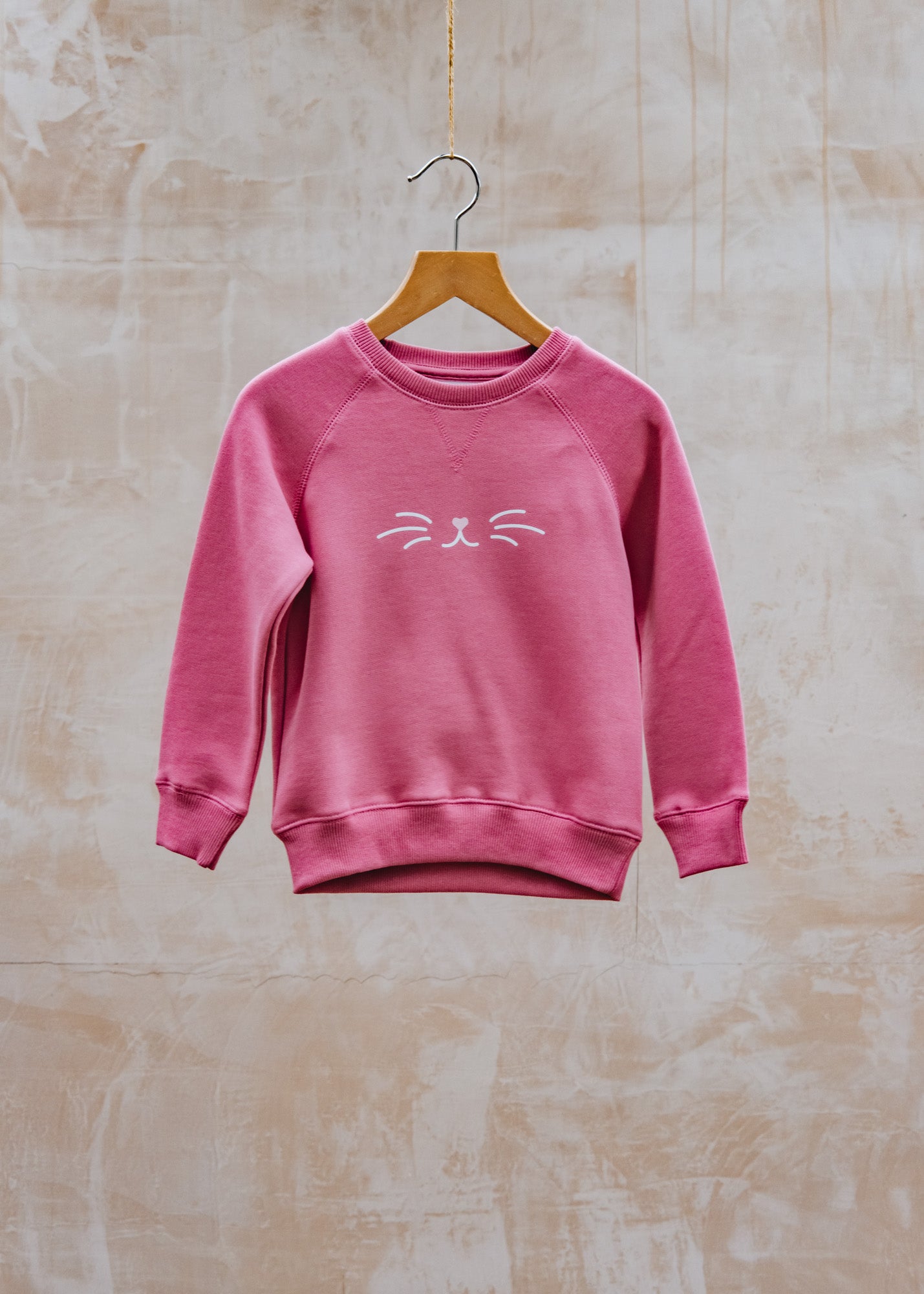 Bob & Blossom Children's Cat Sweatshirt in New Rose Pink
