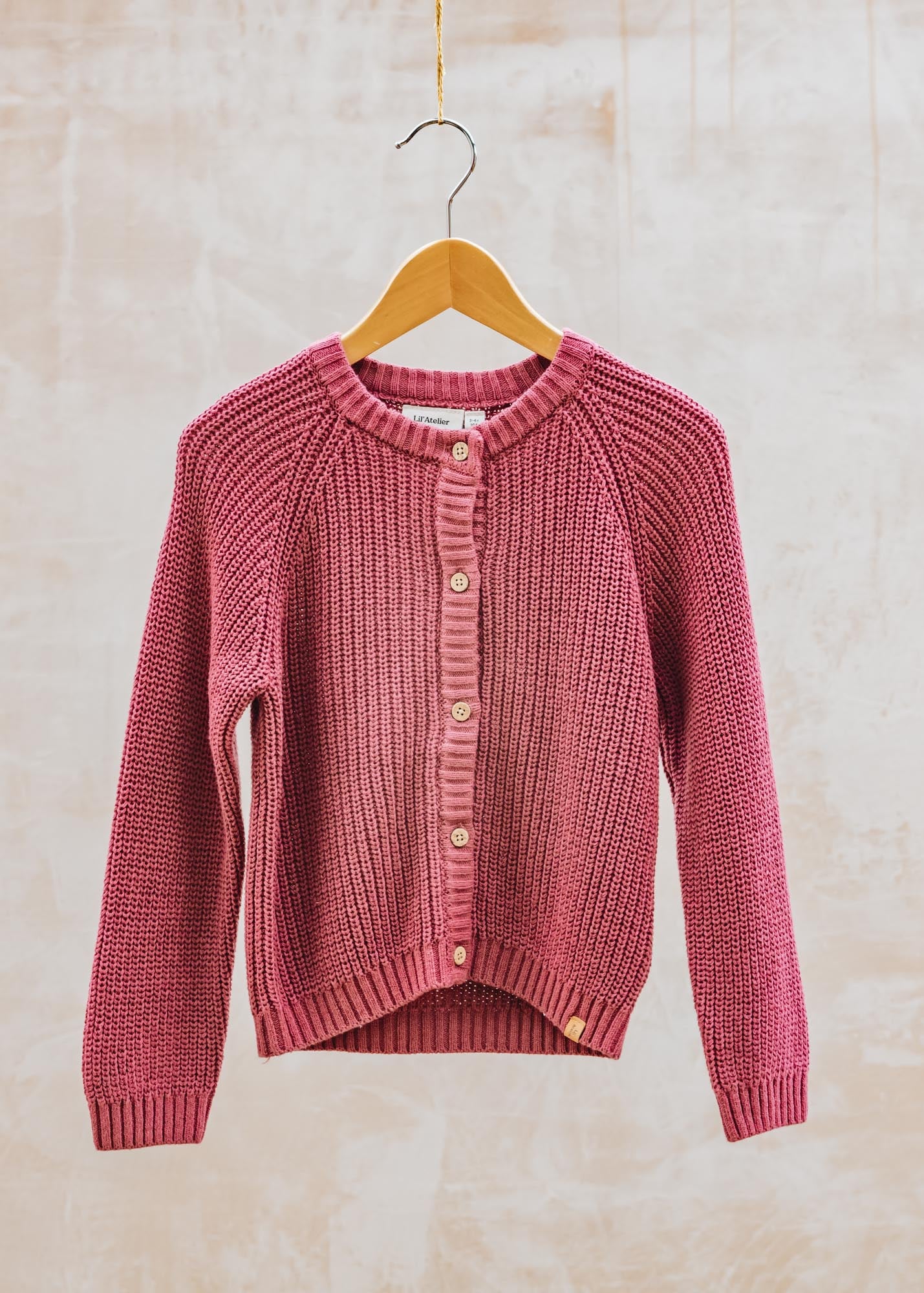 Lil' Atelier Children's Emlen Cardigan in Dry Rose