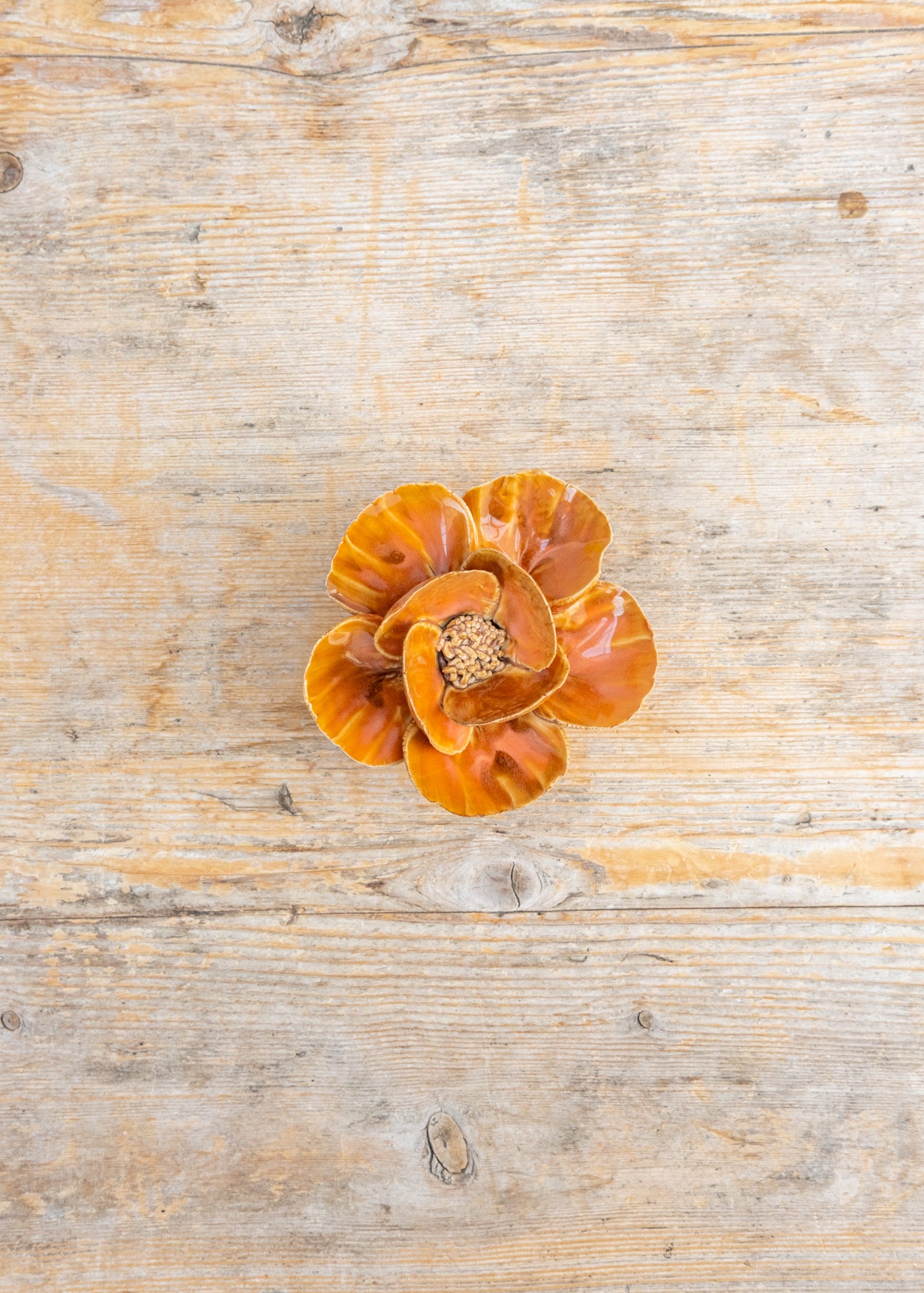 Burnt Orange Poppy Wall Decoration