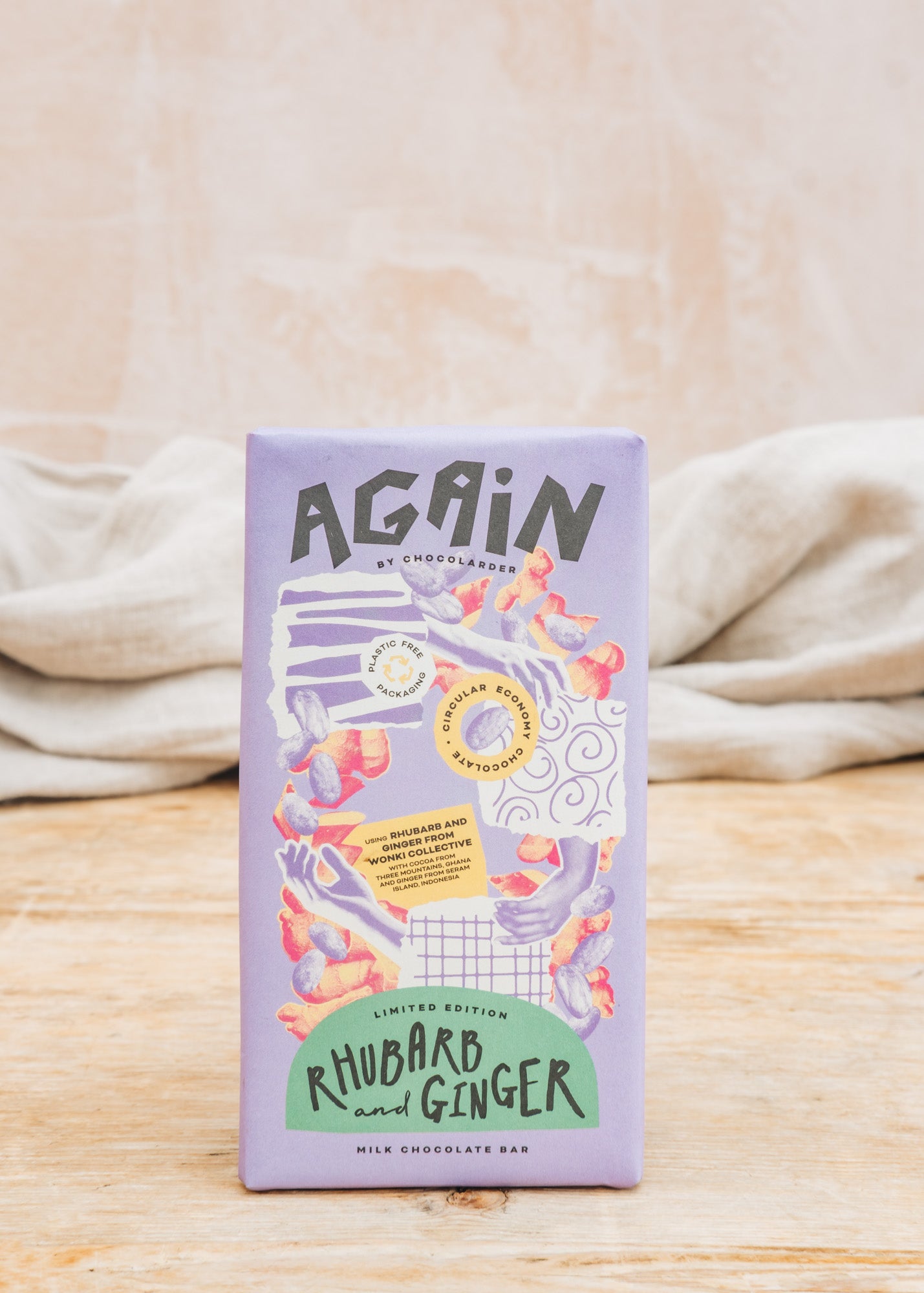 Burford Garden Co. Again Rhubarb and Ginger Milk Chocolate Bar