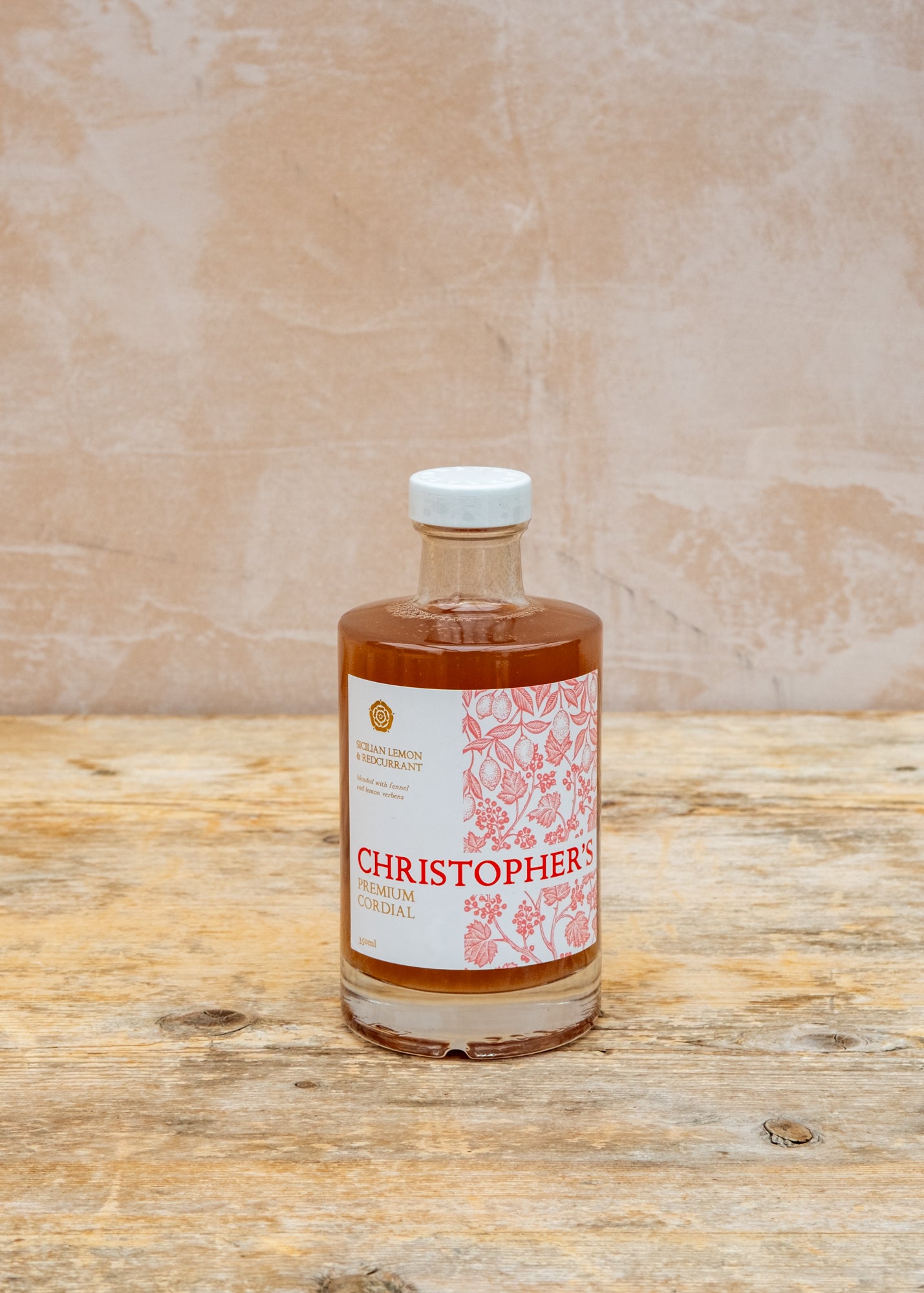 Christopher's Cordials Sicilian Lemon and Redcurrant Cordial, 350ml