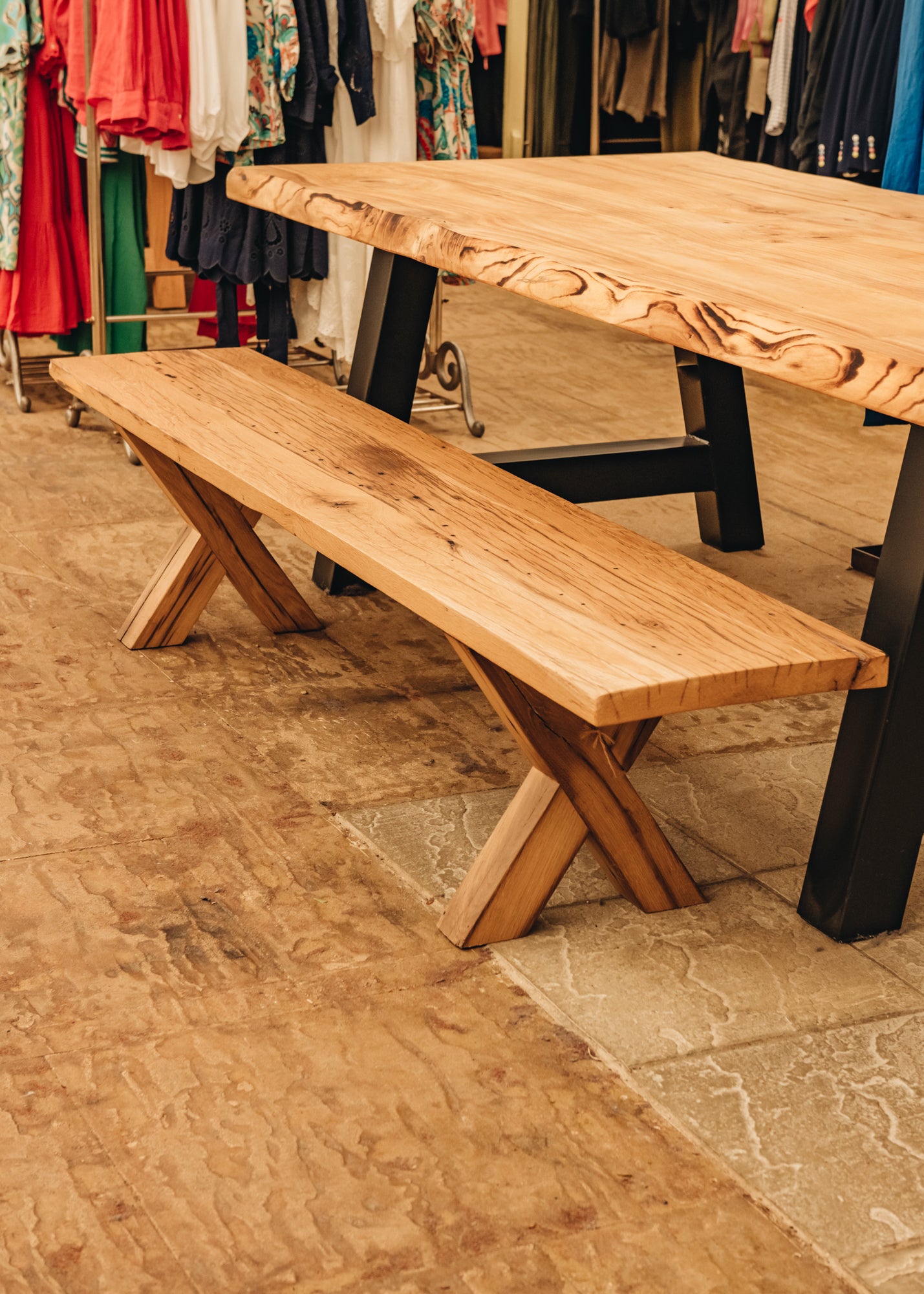 Collection Loft Bench with Aged Oak Finish