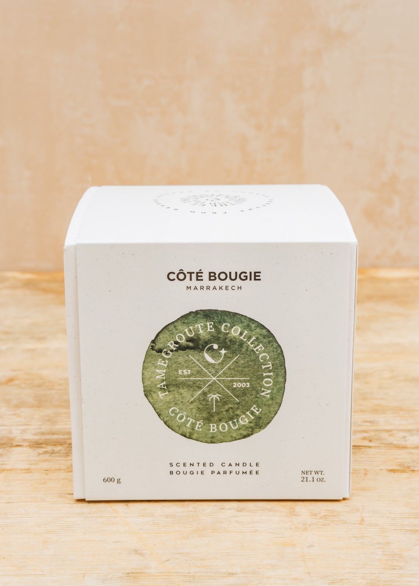 Côté Bougie Medium Green Tamegroute Candle in Mint and Tea