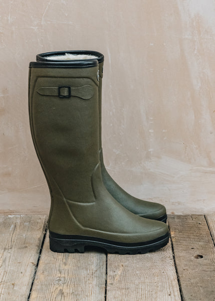 Women s Country Wool Lined Wellington Boots in Green Burford Garden Co