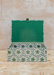 Harris & Jones A4 Keepsake Box in Green Star