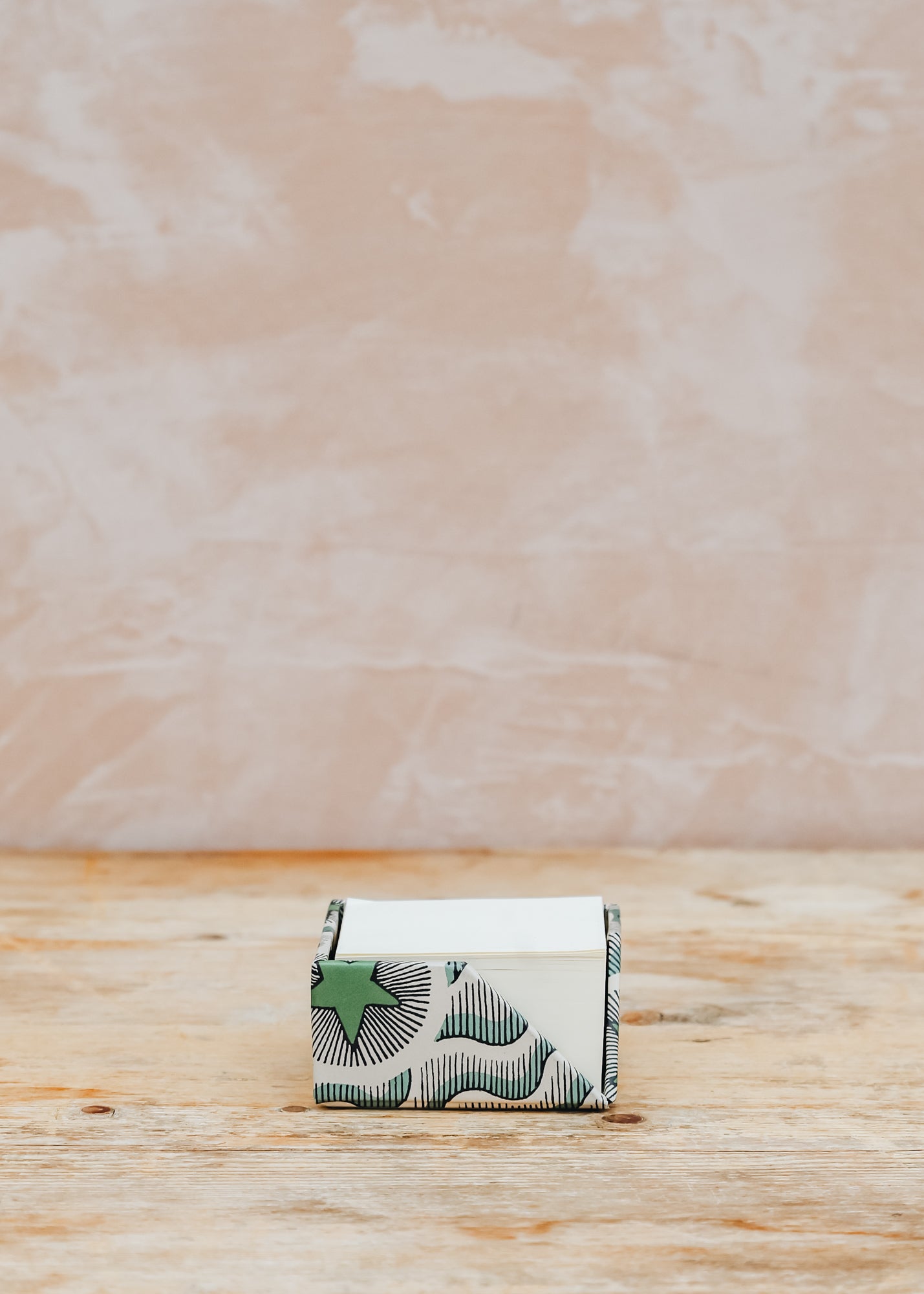 Wooden Spoon Memo Block in Green Star