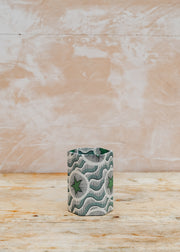 Wooden Spoon Pen Pot in Green Star