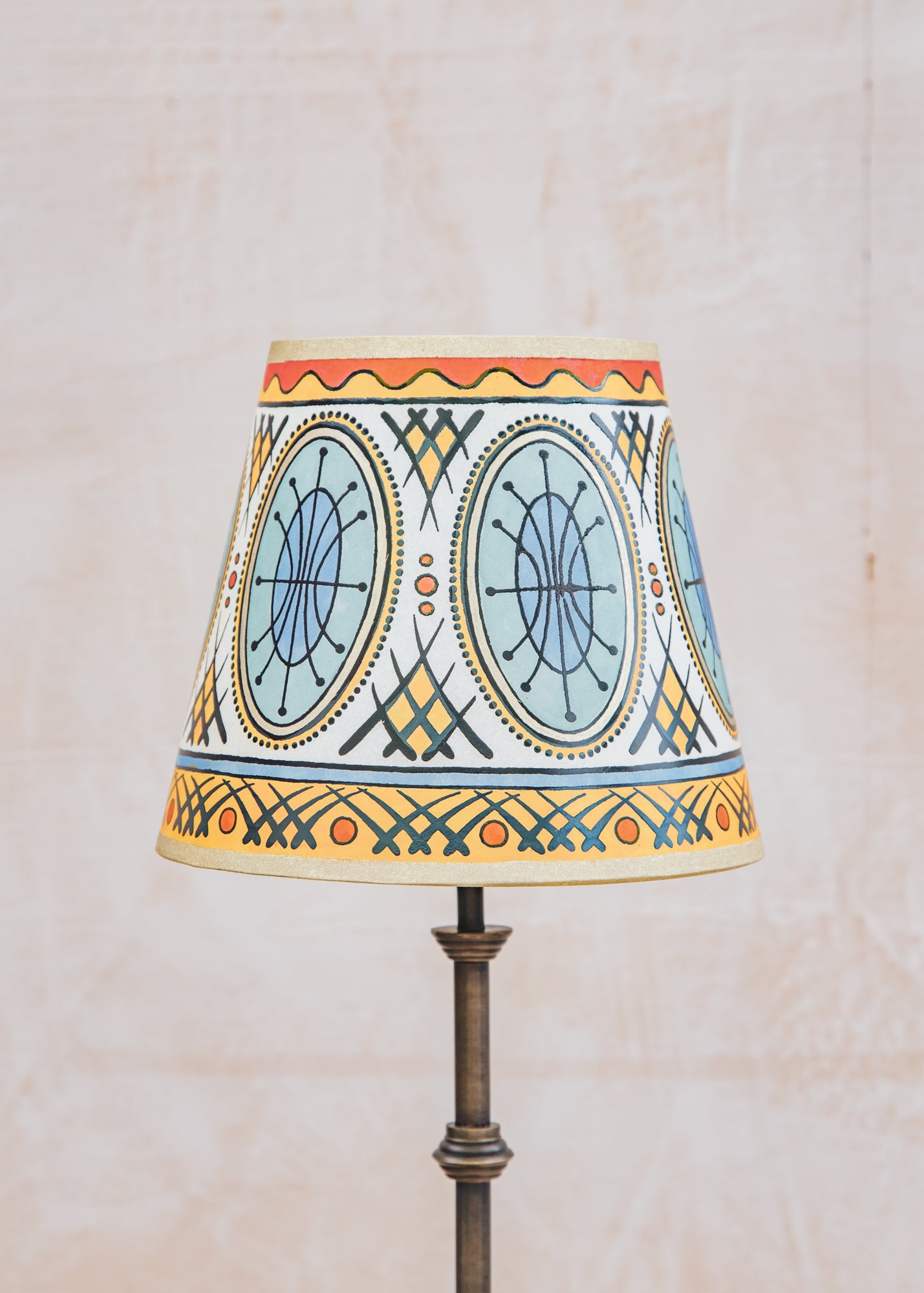Slender Hand Painted Lampshade in Callisto Yellow Gold