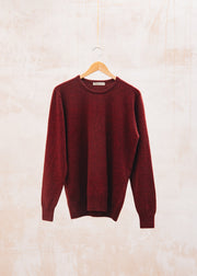 Crew Neck Pullover in Red Velvet