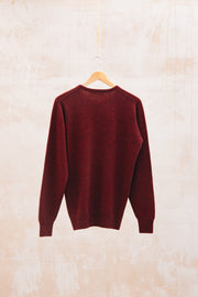William Lockie Crew Neck Pullover in Red Velvet