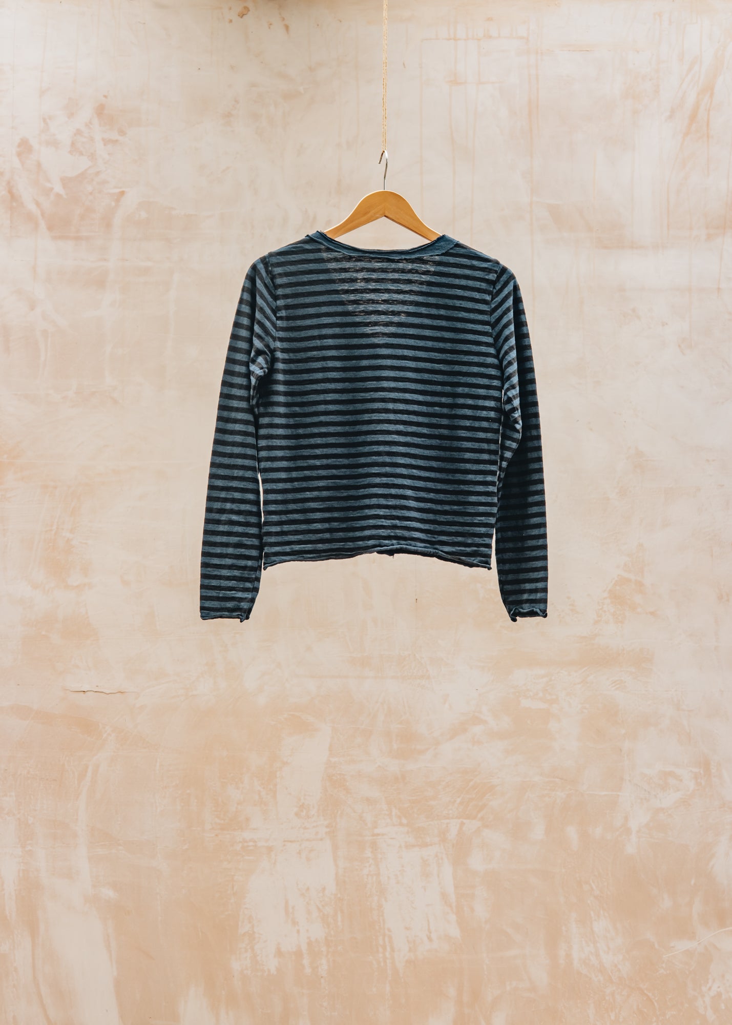 Cut Loose Cropped Pocket Cardigan in Black Stripe and Etan