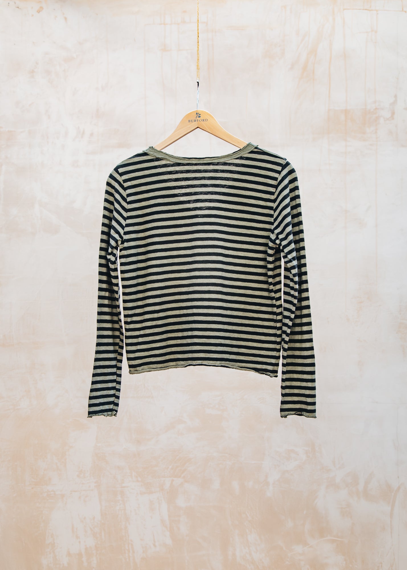 Cut Loose Cropped Pocket Cardigan in Black Stripe and Kelp