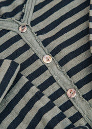 Cut Loose Cropped Pocket Cardigan in Black Stripe and Kelp