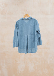Cut Loose Easy Cropped Shirt in Bellflower