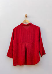 Cut Loose Fall Parachute Cropped Easy Shirt in Maraschino