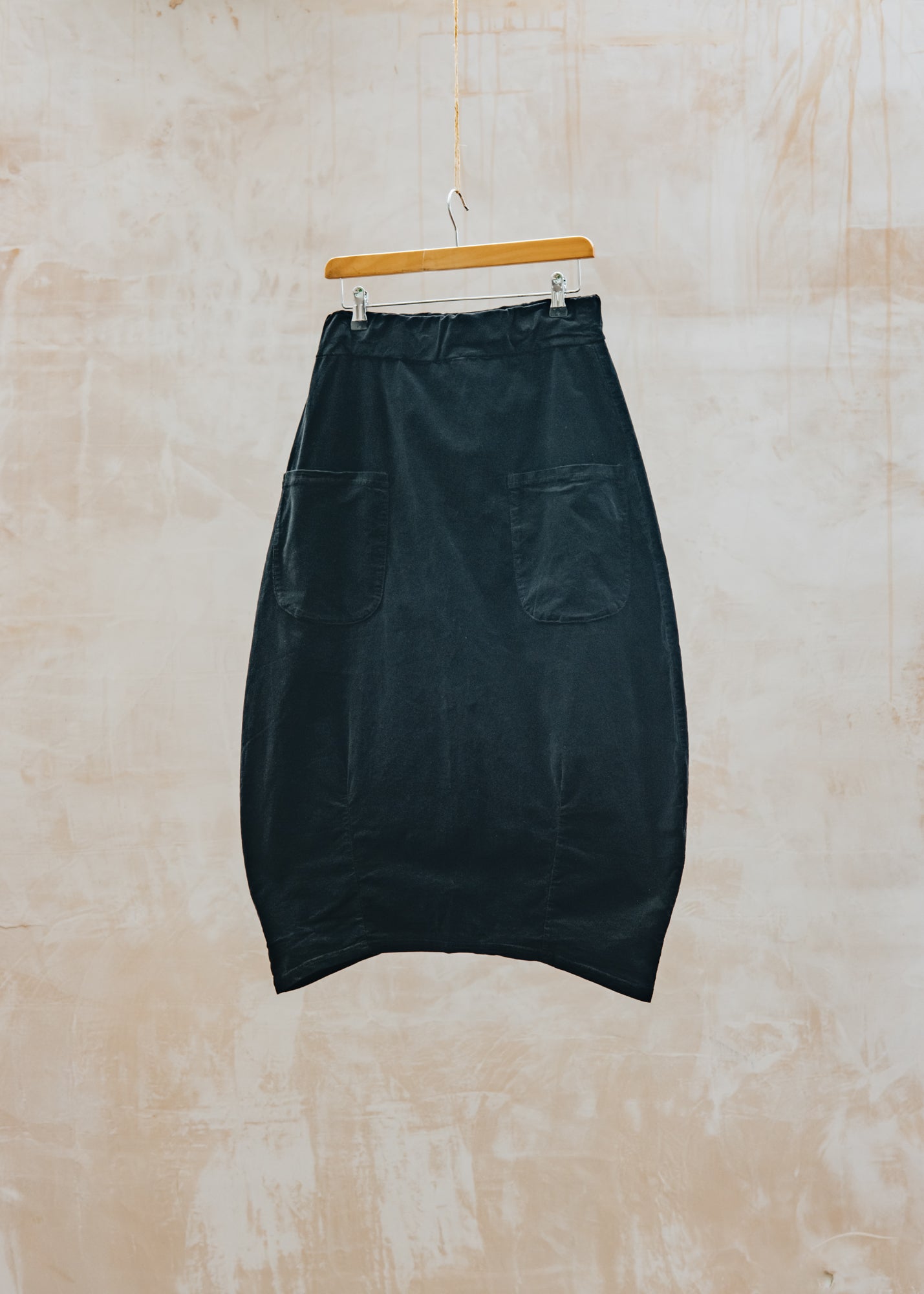 Lantern Pocket Mini Cord Skirt in Black