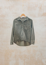 Lux Cord Crop Jacket in Kelp