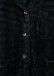 Cut Loose Lux Corduroy Long Blazer in Black