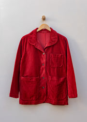 Cut Loose Lux Corduroy Long Blazer in Maraschino