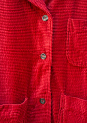 Cut Loose Lux Corduroy Long Blazer in Maraschino