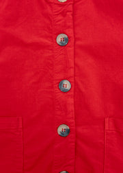 Cut Loose Mini Cord Barrel Sleeve Jacket in Cherry