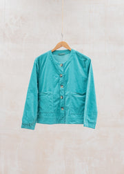 Mini Cord Barrel Sleeve Jacket in Riviera