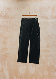 Mini Cord Button Trouser in Black