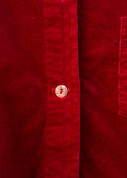 Cut Loose Mini Cord Collared Shirt in Maraschino