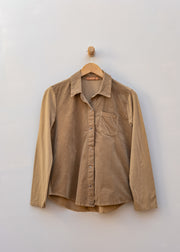 Mini Cord Collared Shirt in Suede