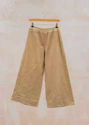 Mini Cord Cropped Trousers with Pockets in Bark