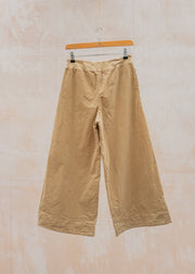 Cut Loose Mini Cord Cropped Trousers with Pockets in Bark