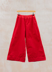 Mini Cord Cropped Trousers with Pockets in Cherry